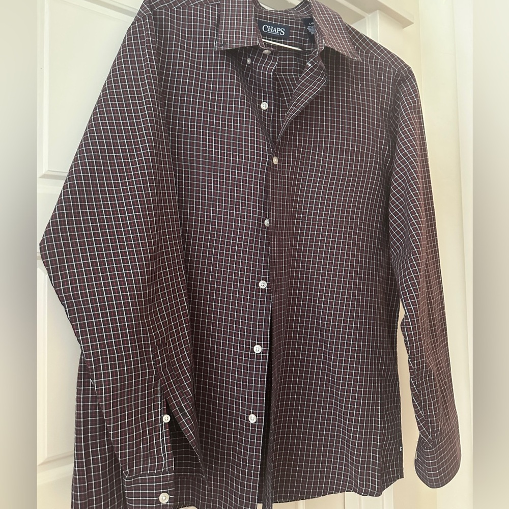 Chaps Men's Checkered Shirt - Red, Blue, and White